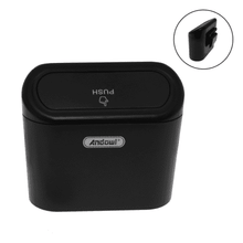 Load image into Gallery viewer, Mini car trash bin black with clip Q-L088 Andowl_0
